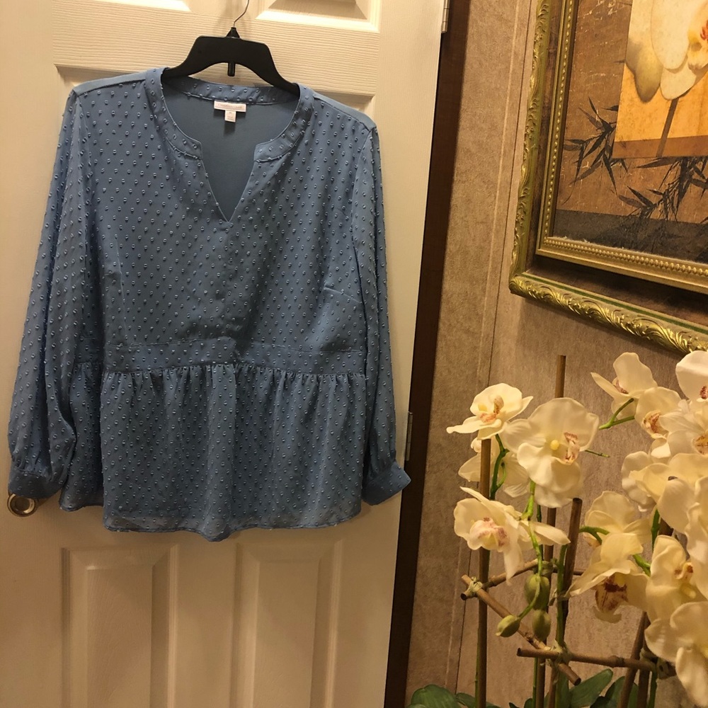💥New Charter Club Plus size Clip-Dot Blouse